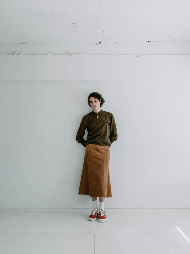 MEYAME  TEAR SHAPE KNIT OLIVE
