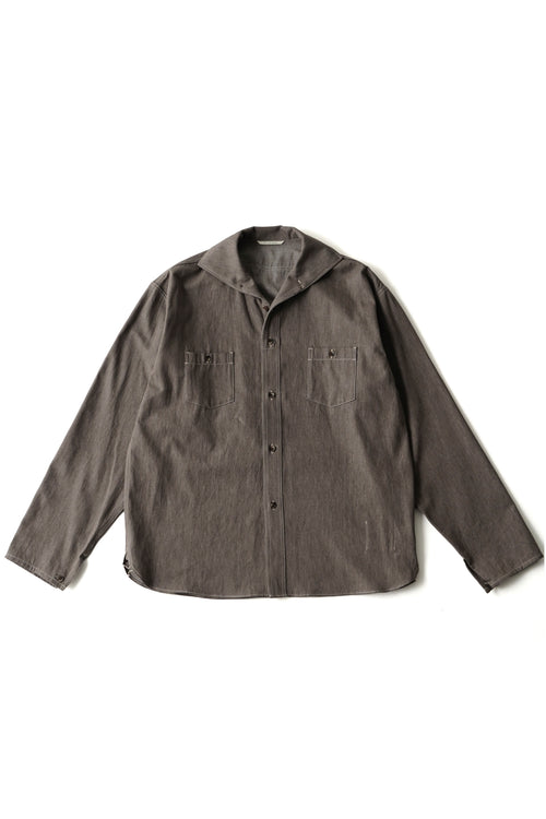 OLD JOE BRAND GATHERED WAIST MARLBORO SHIRTS (Long-sleeve) - 261OJ-SH07 ONYX