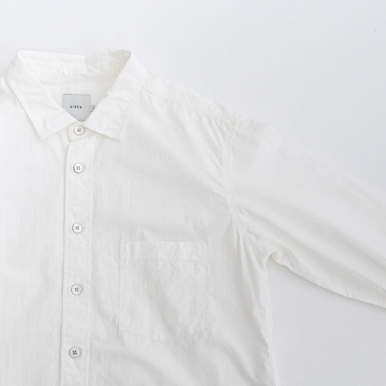 RINEN / 80/2 Downproof Regular Collar Shirt 01. White