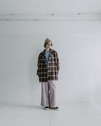 MEYAME  WOOL CHECK DOUBLE COAT