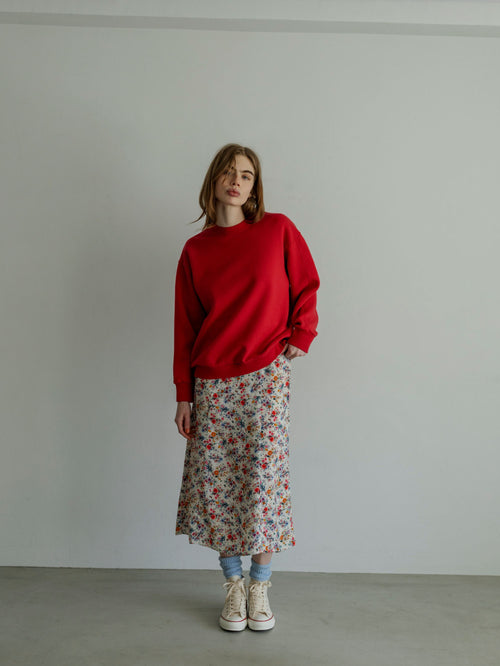 MEYAME SWITCHING PATTERN SWEAT (BRUSHED LINING) MEY-2505 RED