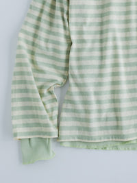 MEYAME  BORDER DOUBLE LONG SLEEVE TEE GREEN