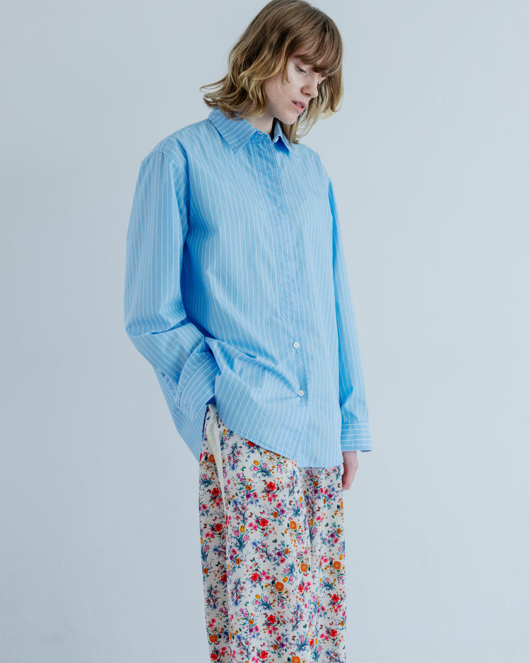 MEYAME  SIDE LINE WIDE PANTS  (FLOWER)  WHITE