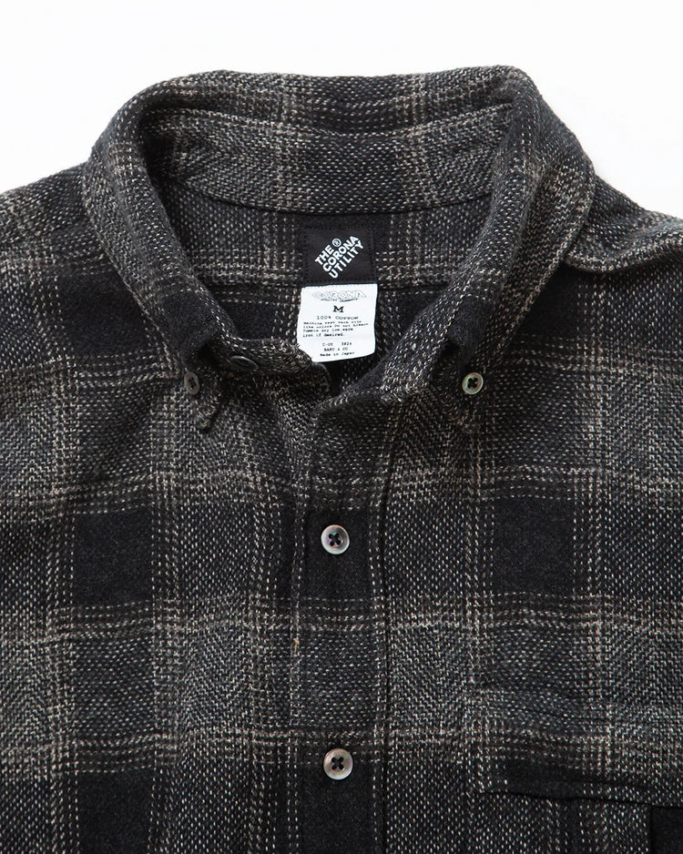 THE CORONA UTILITY  CS005 - W.C.W SHIRT PULLOVER / Black × White CS005-26-05-M
