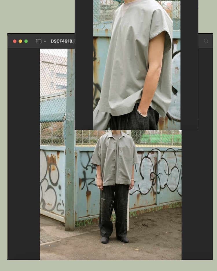 roundabout /  Dolman S/S Open Collar Shirt