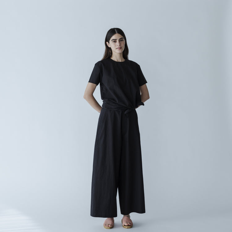 MEYAME / SIDE LINE WIDE PANTS (CHINO) BLACK
