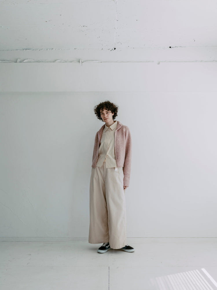MEYAME / CORDUROY SIDE LINE WIDE PANTS CREAM