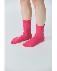 THE HINOKI　ORGANIC COTTON RIB SOCKSb THSC-7 PINK