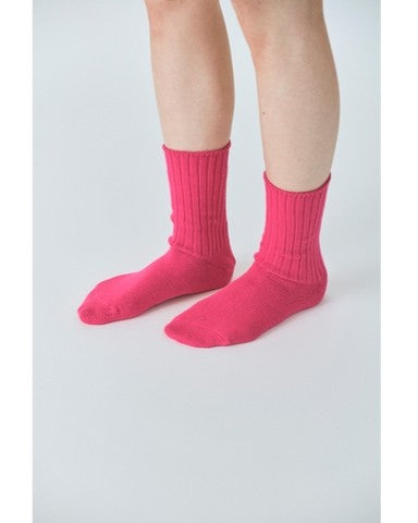 THE HINOKI　ORGANIC COTTON RIB SOCKSb THSC-7 PINK