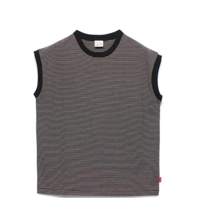 Healthknit / Narrow Border Sleeveless Shirt BLACK*NATURAL