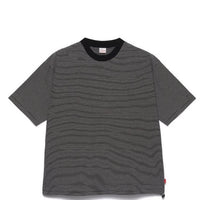 Healthknit / ナローボーダー　ワイドクルーネック半袖Tシャツ BLACK*NATURAL