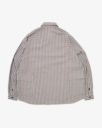 Sillage / big pocket overshirt dead stock gray stripe 