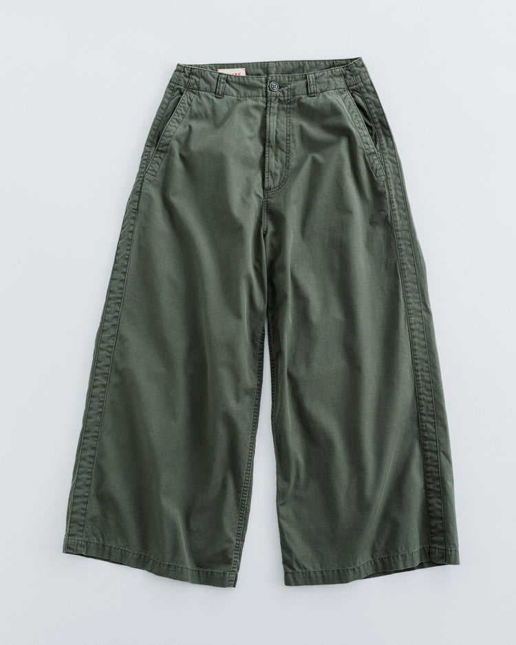 MEYAME  LIGHT RIP STOP SIDE LINE WIDE PANTS MEY-2422 OLIVE