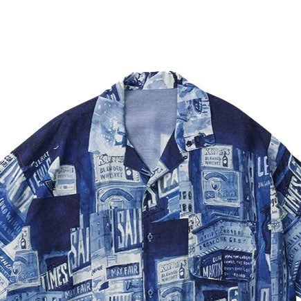PORTER CLASSIC / ALOHA SHIRT TIMES SQUARE BLUE