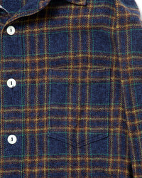 THE CORONA UTILITY   CS001 - NAVY 1POCKET SHIRT / Navy × Green CS001-26-03