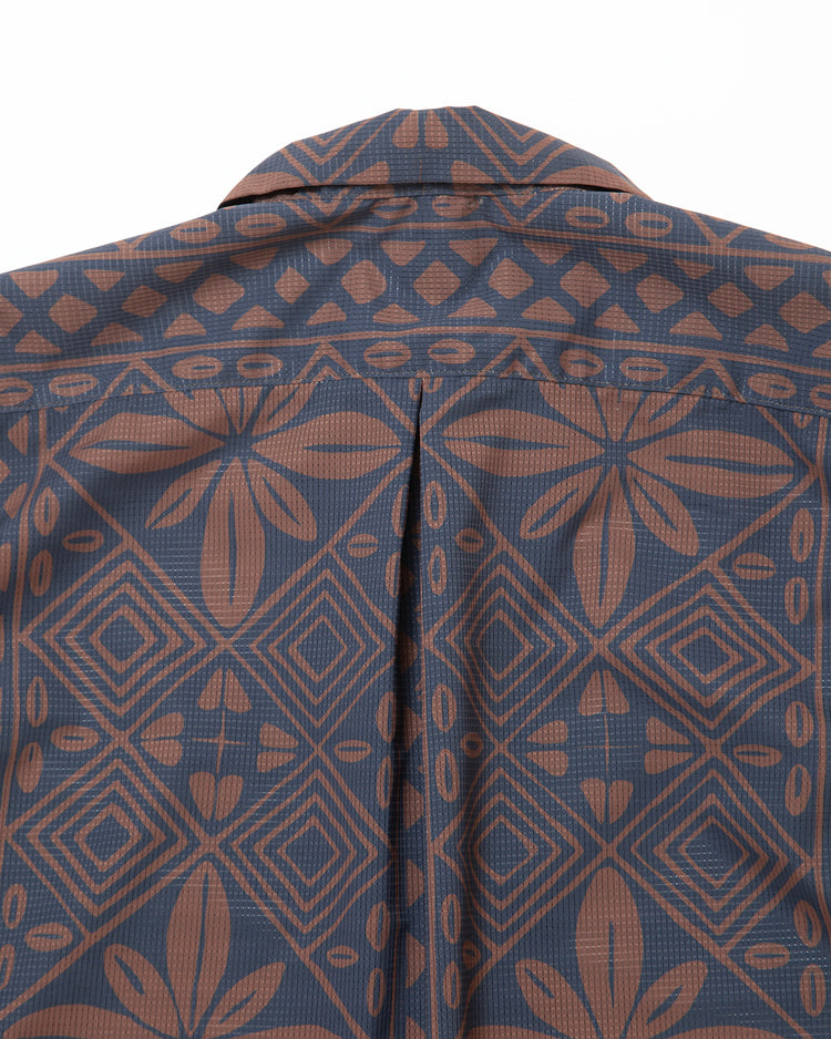 THE CORONA UTILITY  CS097 - FRENCH CAFE SHIRT S/S / Charcoal Grey × Brown CS097-26-02