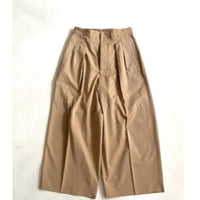 HAVERSACK / 120/2 Chambray High-Waisted Wide Pants BEIGE