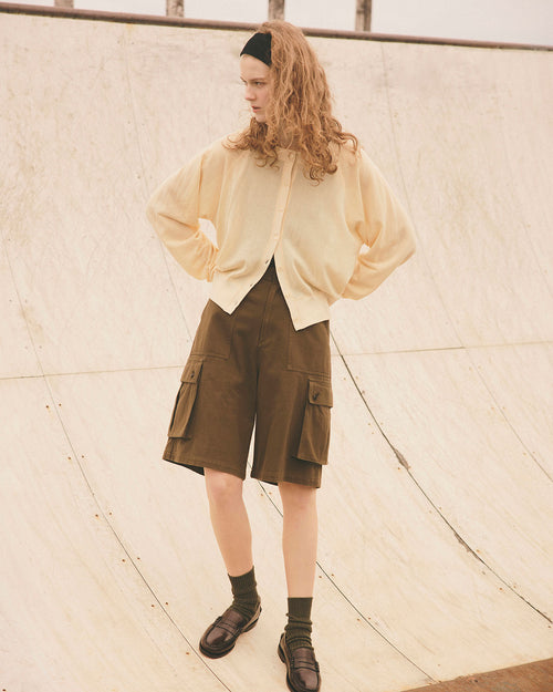 THE SHINZONE  SHEER LONG SLEEVES CARDIGAN 51 LIGHT YELLOW