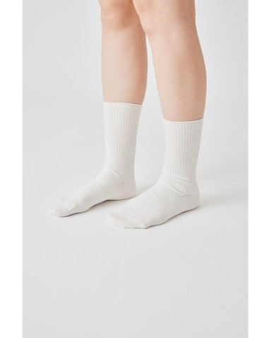 THE HINOKI　GIZA COTTON RIB SOCKS　 THSC-8 WHITE