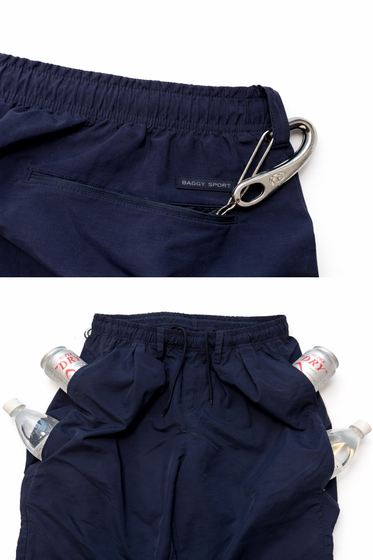 BAGGYSPORTS BA-003 2TUCKS NYLON CHINO NAVY