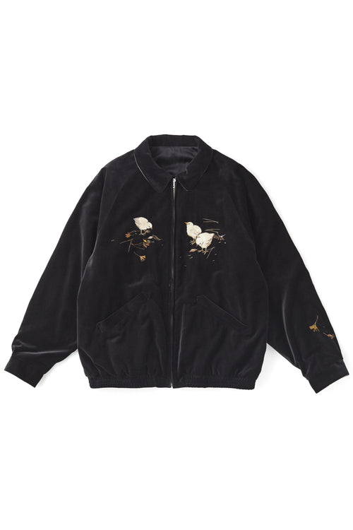 OLD JOE BRAND STUNNING VELVET SOUVENIR JACKET(Niwatori to Hiyoko)