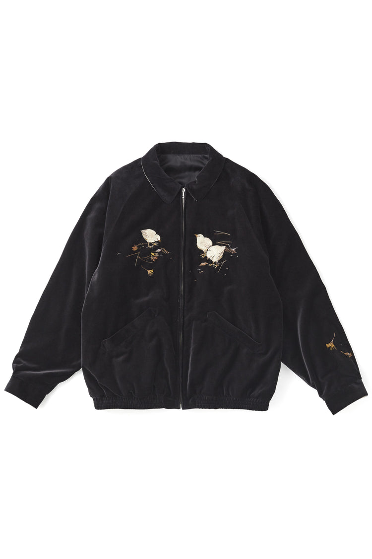 OLD JOE BRAND STUNNING VELVET SOUVENIR JACKET(Niwatori to Hiyoko)