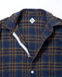 THE CORONA UTILITY   CS001 - NAVY 1POCKET SHIRT / Navy × Green CS001-26-03