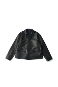 OLD JOE BRAND   PATINA HORSE-HIDE PINKERTON JACKET 262OJ-JK19 PATINA BLACK