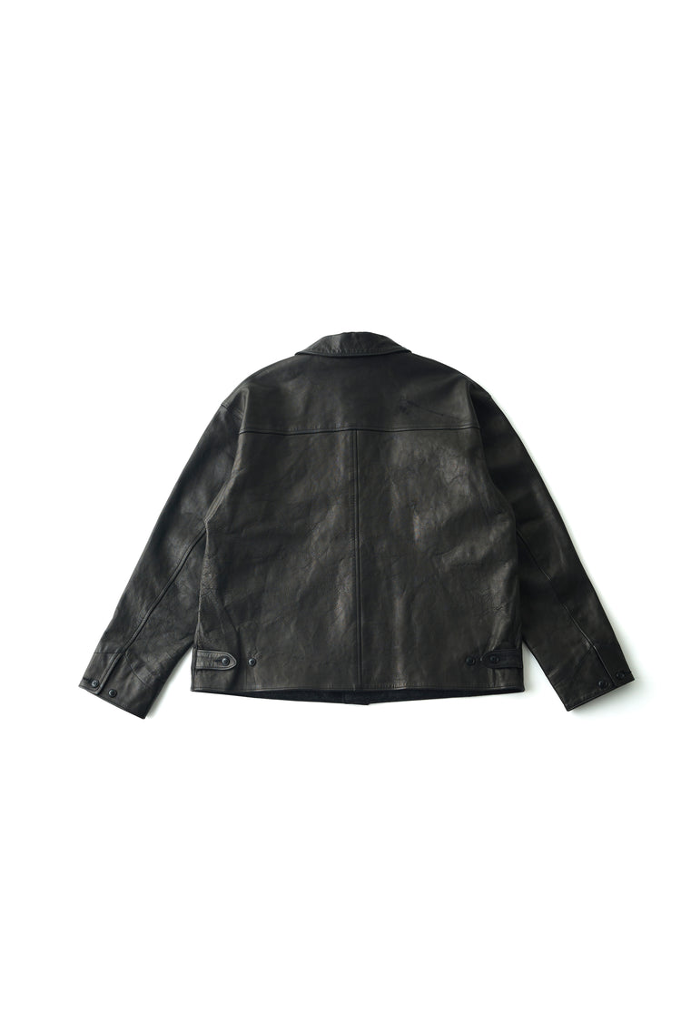 OLD JOE BRAND   PATINA HORSE-HIDE PINKERTON JACKET 262OJ-JK19 PATINA BLACK