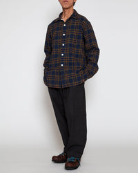 THE CORONA UTILITY   CS001 - NAVY 1POCKET SHIRT / Navy × Green CS001-26-03