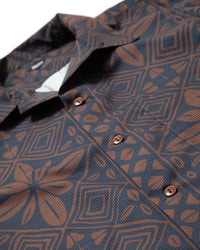 THE CORONA UTILITY CS097 - FRENCH CAFE SHIRT S/S / Charcoal Grey × Brown CS097-26-02