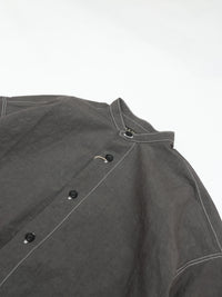 HAVERSACK  C/Lタイプライターバンドカラー半袖オーバーシャツ 822632  04 CHARCOAL
