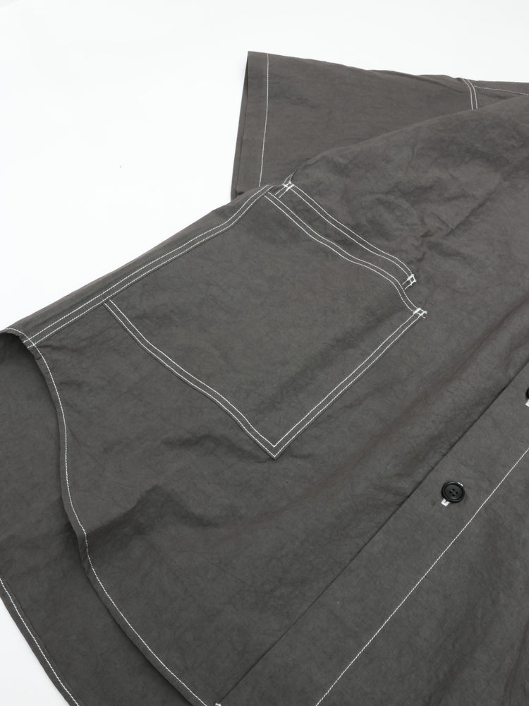 HAVERSACK  C/Lタイプライターバンドカラー半袖オーバーシャツ 822632  04 CHARCOAL
