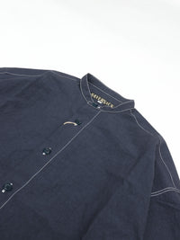 HAVERSACK  C/Lタイプライターバンドカラー半袖オーバーシャツ 822632  59 NAVY