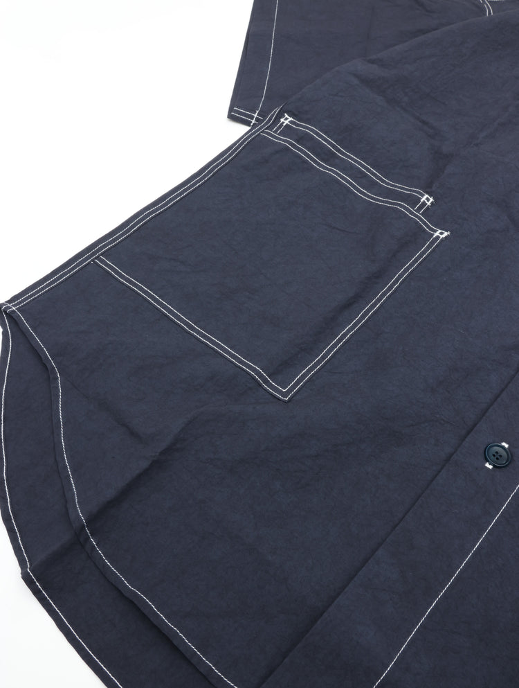 HAVERSACK  C/Lタイプライターバンドカラー半袖オーバーシャツ 822632  59 NAVY