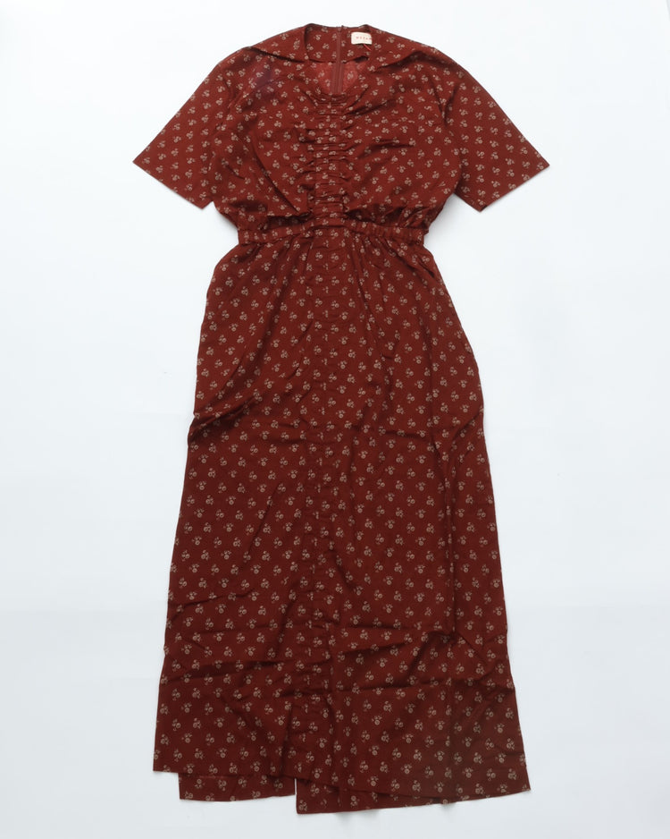 MEYAME　PRINT SUMMER DRESS MEY-2420 BURGUNDY