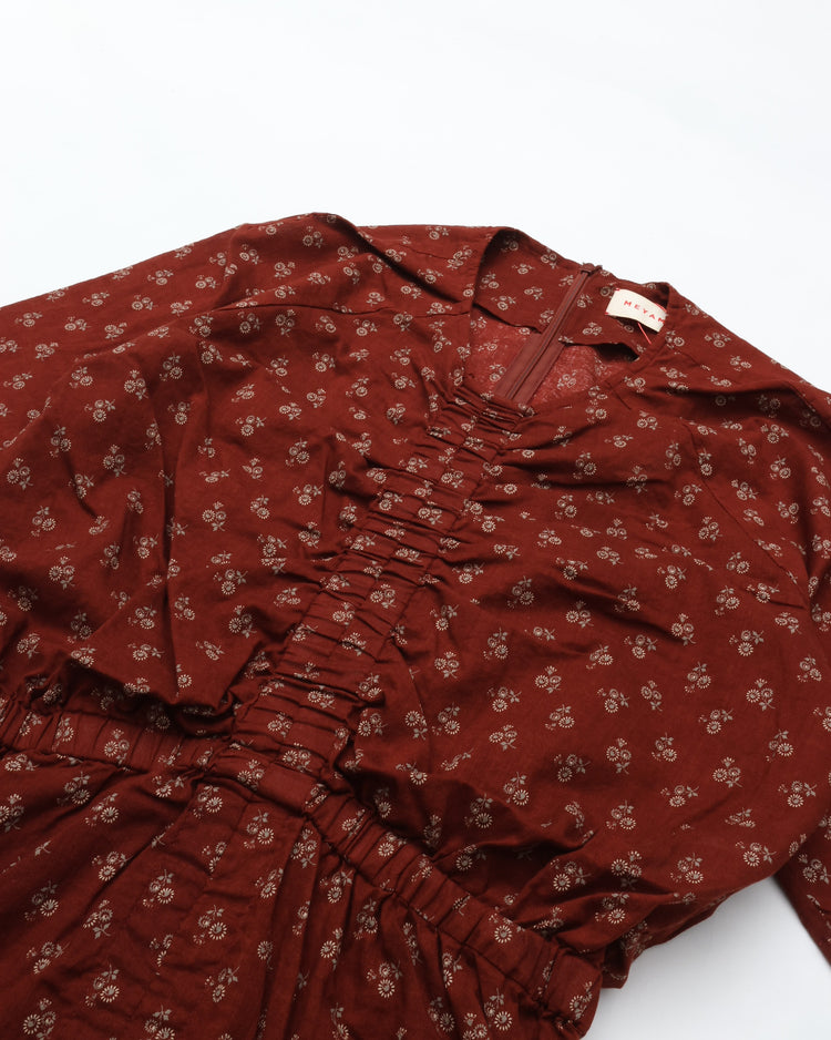 MEYAME　PRINT SUMMER DRESS MEY-2420 BURGUNDY