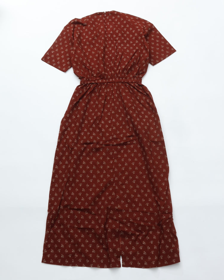 MEYAME　PRINT SUMMER DRESS MEY-2420 BURGUNDY