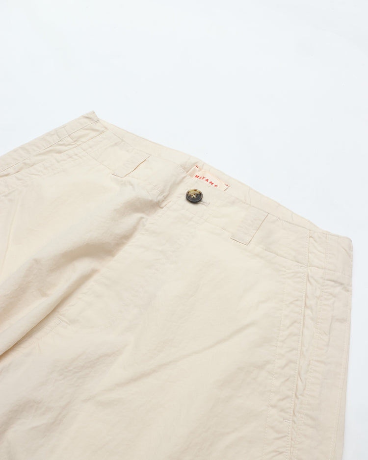 MEYAME  COTTON LINEN SIDE LINE WIDE PANTS MEY-2440 CREAM