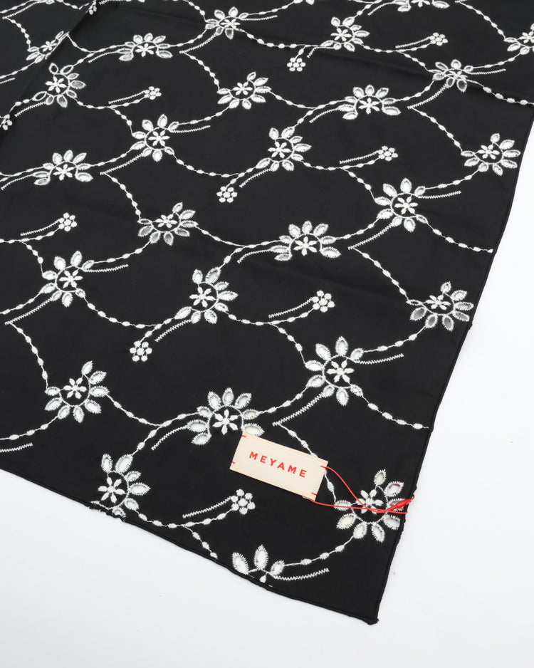 MEYAME EMBROIDERED SCARF MEY-2433 BLACK