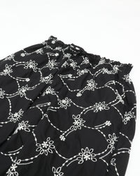 MEYAME EMBROIDERED COZY PANTS MEY-2427 BLACK