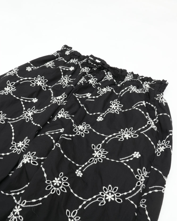 MEYAME EMBROIDERED COZY PANTS MEY-2427 BLACK