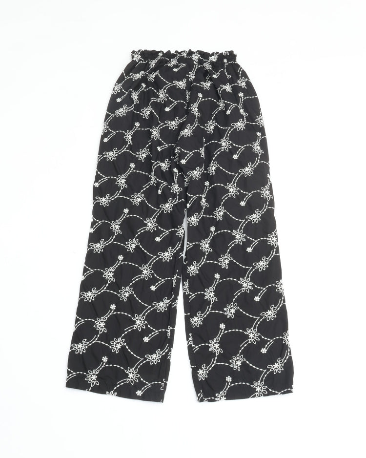 MEYAME EMBROIDERED COZY PANTS MEY-2427 BLACK
