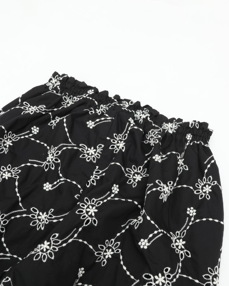 MEYAME EMBROIDERED COZY PANTS MEY-2427 BLACK