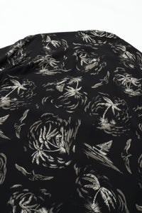 OLD JOE BRAND  ORIGINAL PRINTED OPEN COLLAR SHIRTS (PALM TREE) Short-sleeve BLACK 261OJ-SH23