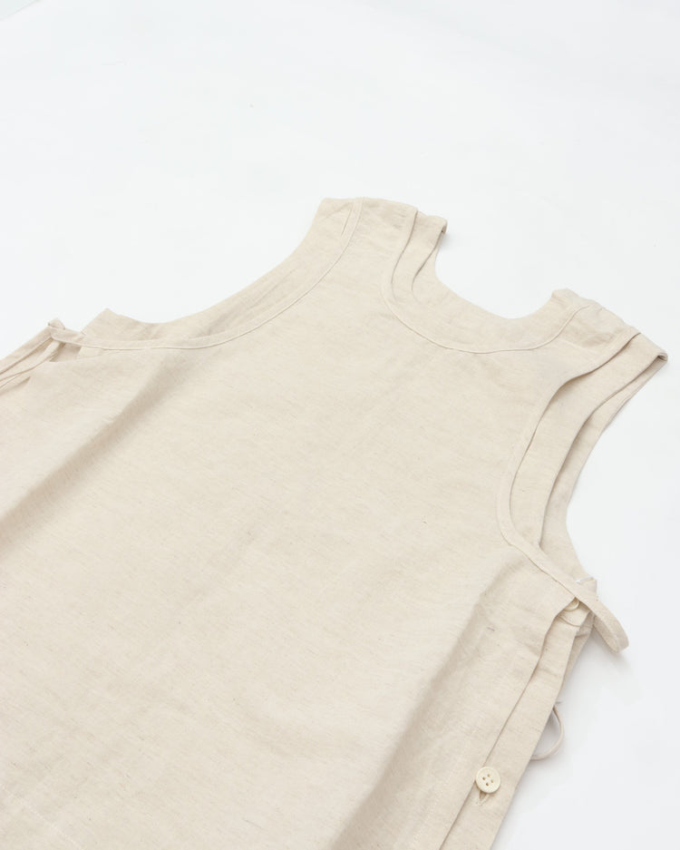 THE HINOKI　COTTON LINEN ORGANIC COTTON SLEEVELESS LAYERED DRESS TH26S-32 NATURAL