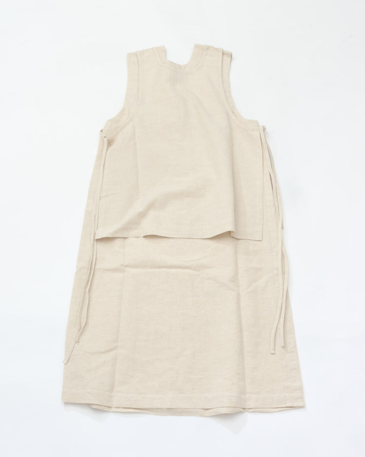 THE HINOKI　COTTON LINEN ORGANIC COTTON SLEEVELESS LAYERED DRESS TH26S-32 NATURAL