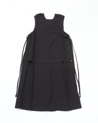 THE HINOKI　COTTON LINEN ORGANIC COTTON SLEEVELESS LAYERED DRESS TH26S-32 BLACK