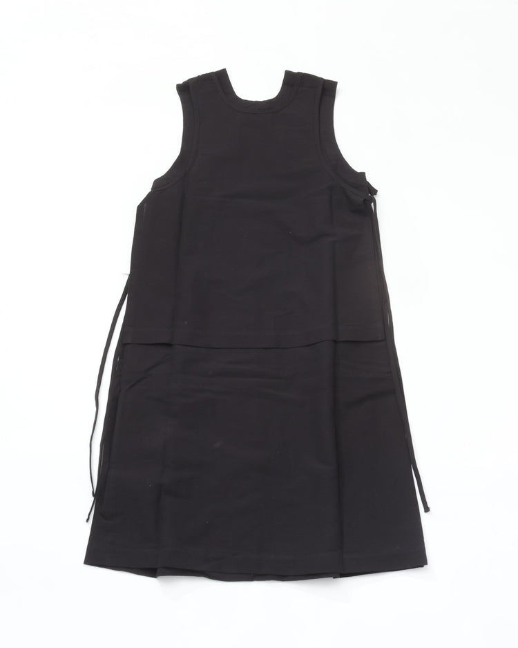 THE HINOKI　COTTON LINEN ORGANIC COTTON SLEEVELESS LAYERED DRESS TH26S-32 BLACK