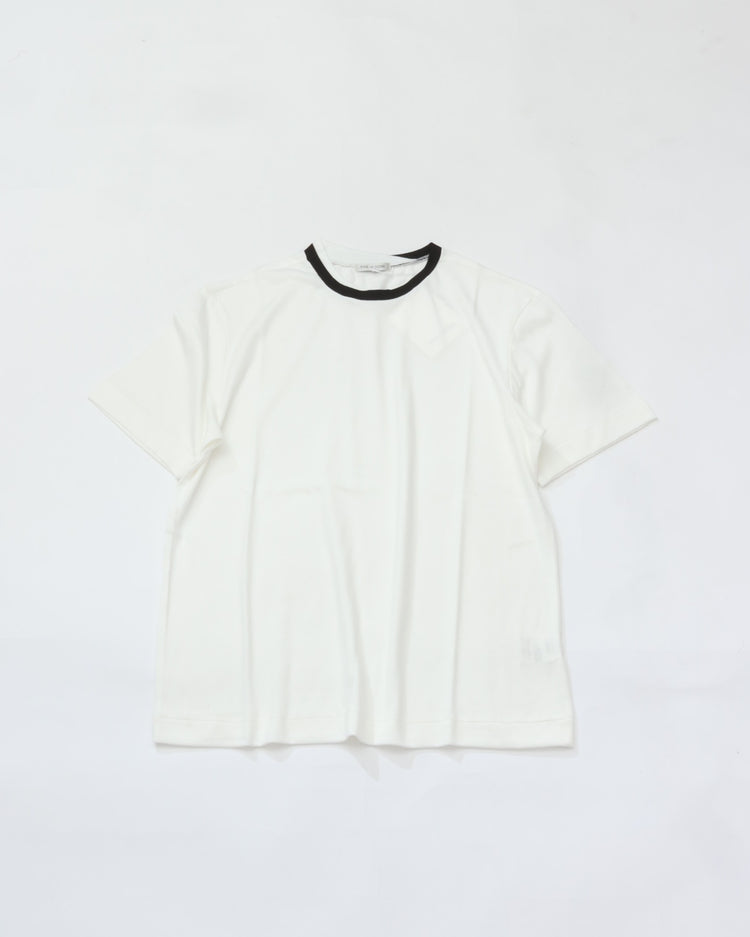 THE HINOKI　SUVIN COTTON HALF SLEEVE RINGER T-SHIRT WHITE*BLACK TH26S-41